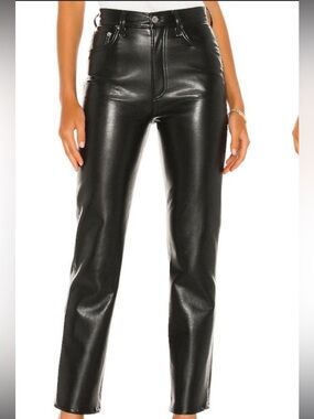 AGOLDE Recycled Leather 90s Pinch Waist High Rise Leather Pants Size 25